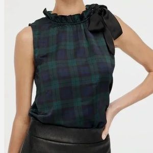 Jcrew Sleeveless blackwatch top